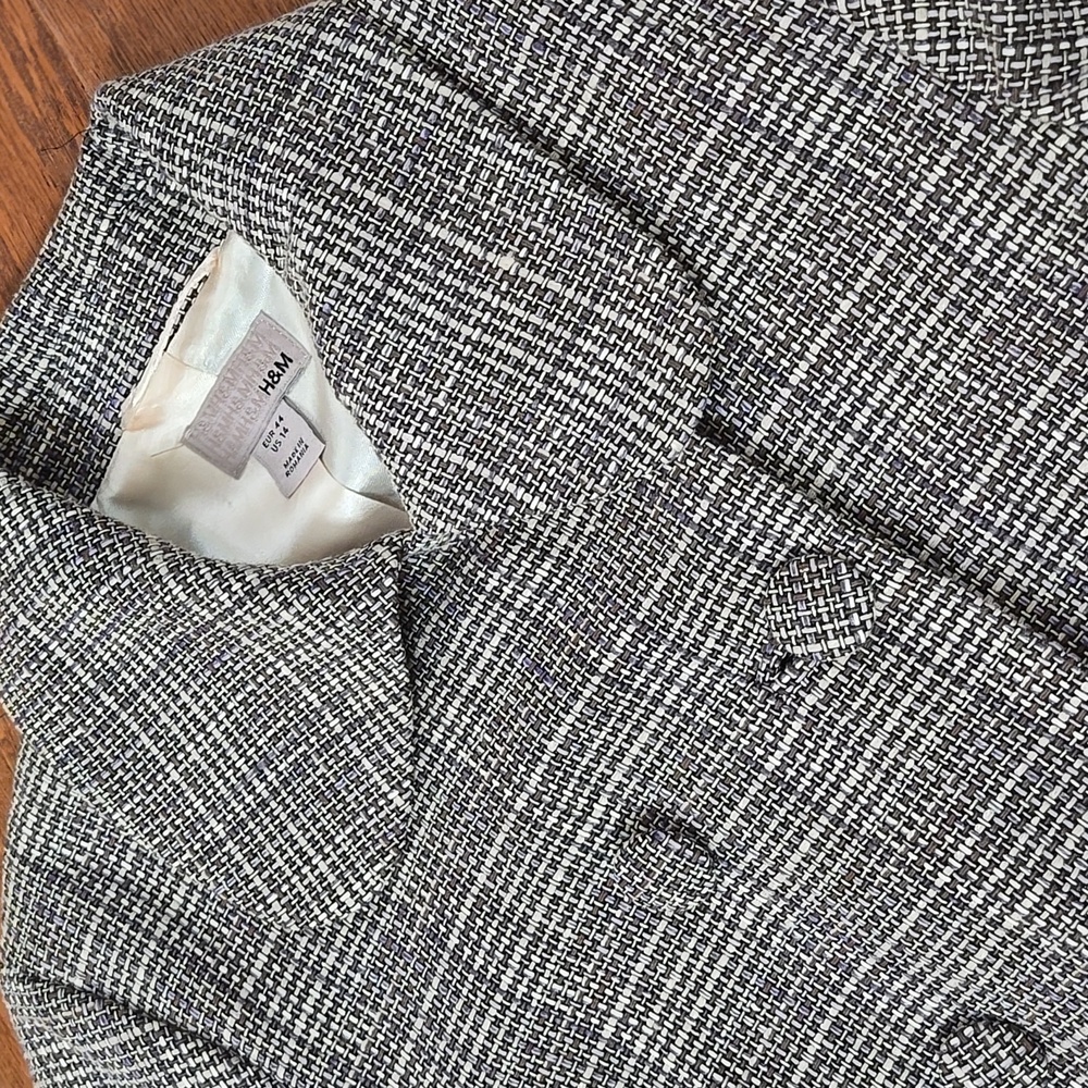 H&M Black and White Pea Coat